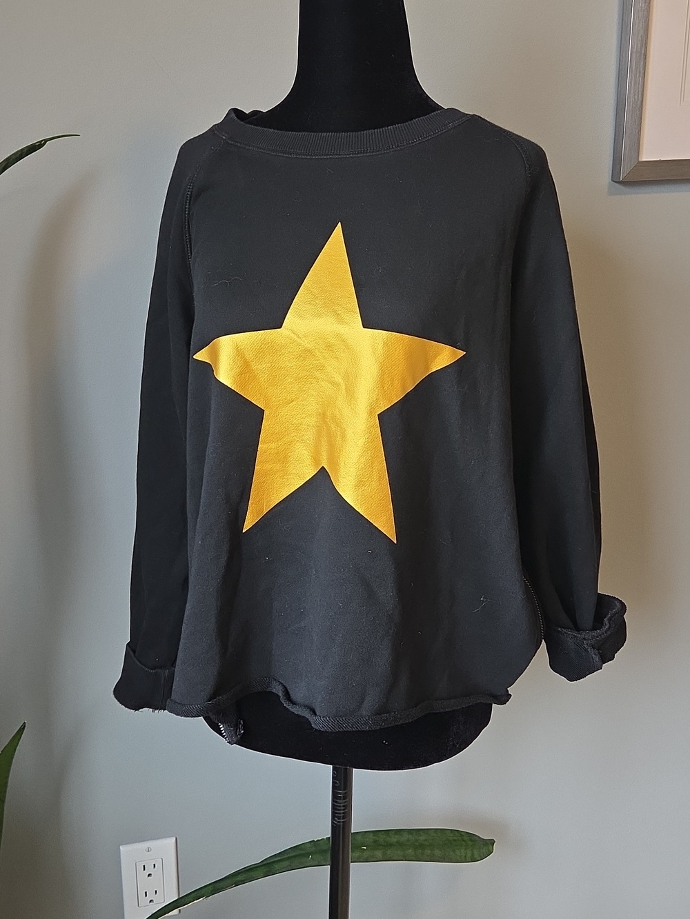 Sunshine Park CHELSEA Star Side Zip Sweatshirt Size Small